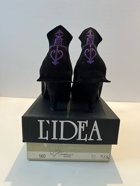 Vivaldi Milano Vintage Black Suede Heels Size 36.5 (US 6–6.5) Made in Italy